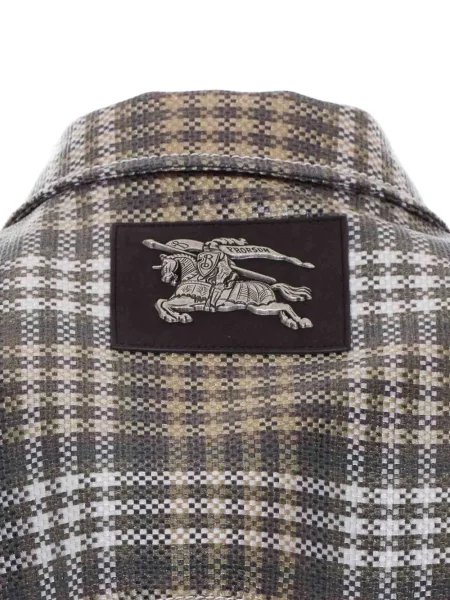 Lung trenci Burberry în carouri maro