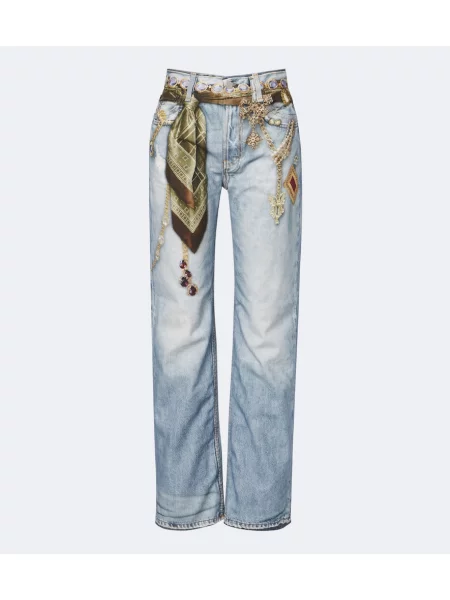 Blugi cu picior larg Acne Studios cu imagine albastru