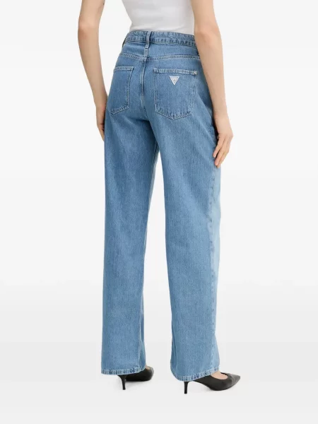 Široke traperice Guess s printom plava