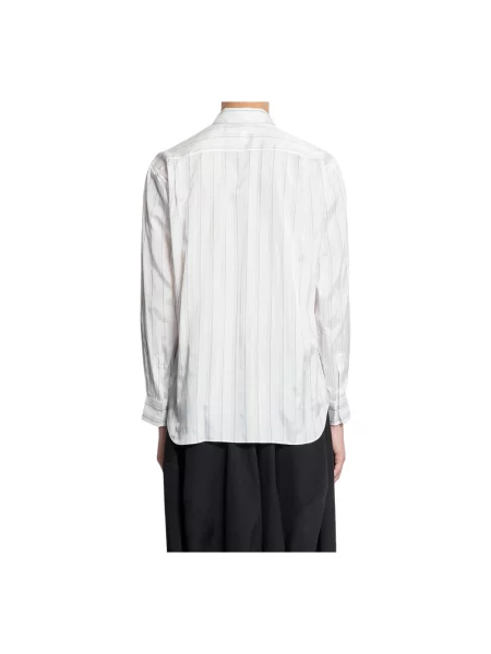 Koszula Comme Des Garcons w paski z długim rękawem z paskiem biała