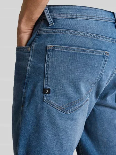 Szorty jeansowe o kroju slim fit z mieszanki bawełny model TTPIERS SLIM' Tom Tailor Denim niebieskie