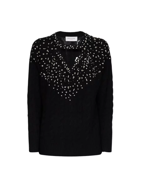 Dzianinowy sweter Ermanno Scervino czarny