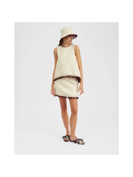 Mała mały spódnica mini La Doublej beżowa