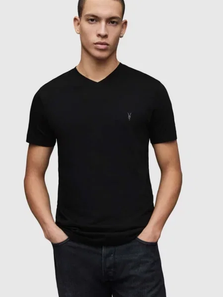 AllSaints Majica Tonic V-neck crna