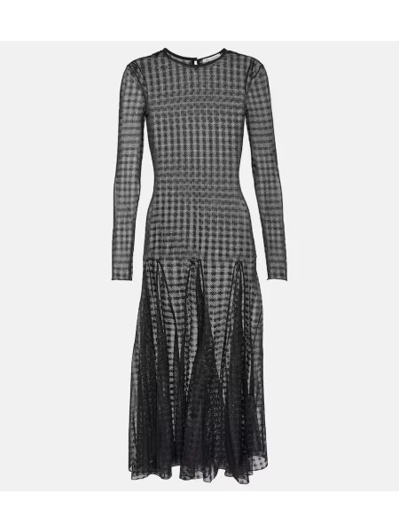 Rochie midi Ami Paris din dantelă până la genunchi de costum negru