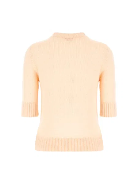 Sweter Chloe wełniany z logo różowy