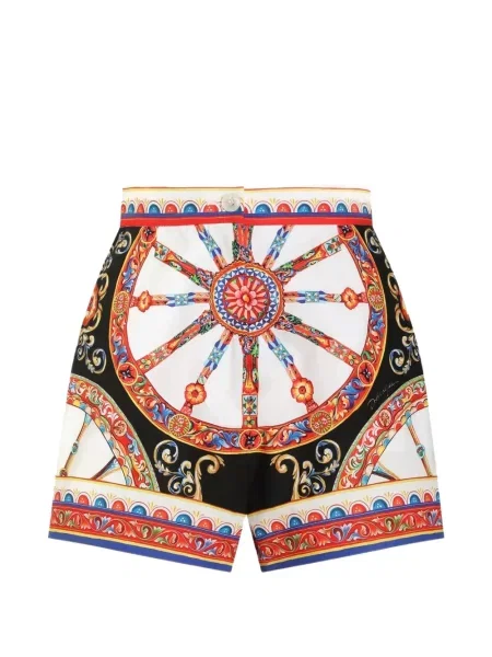 Pantaloni scurți Dolce & Gabbana cu imagine din poplin alb
