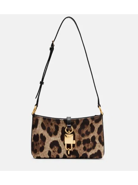 Platno torbica Dolce&gabbana s potiskom z leopardjim vzorcem