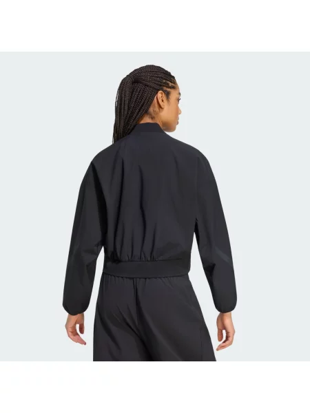 KURTKA TYPU BOMBER Z TKANINY PLECIONEJ ADIDAS Z.N.E. czarny