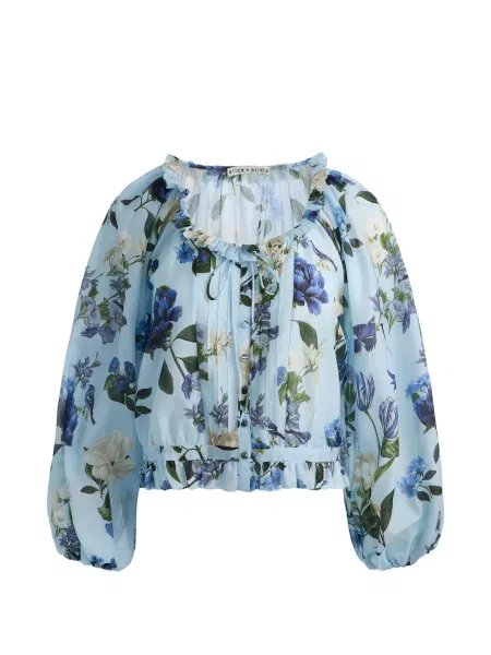 Bluză Alice + Olivia cu model floral cu imagine albastru