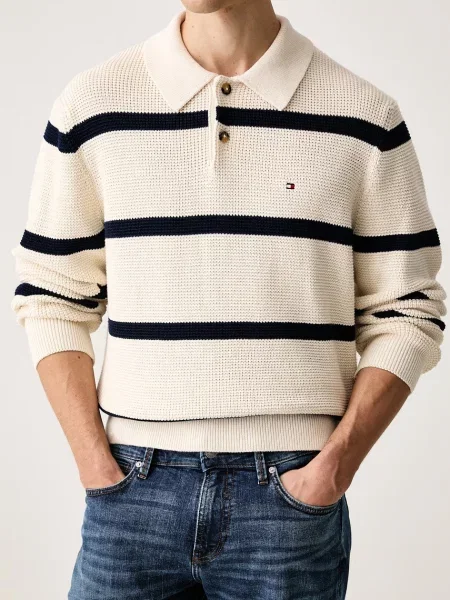 Tommy Hilfiger пуловер мъжки от бежово