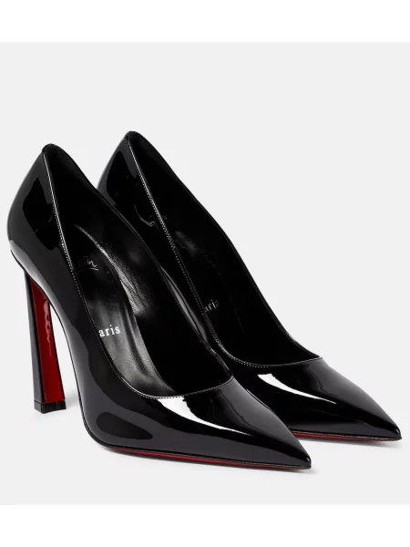 Pantofi cu toc Christian Louboutin din piele de lac negru
