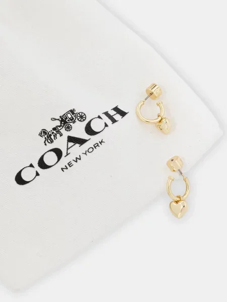 COACH Cercei Signature C Herz Charm Huggie' auriu