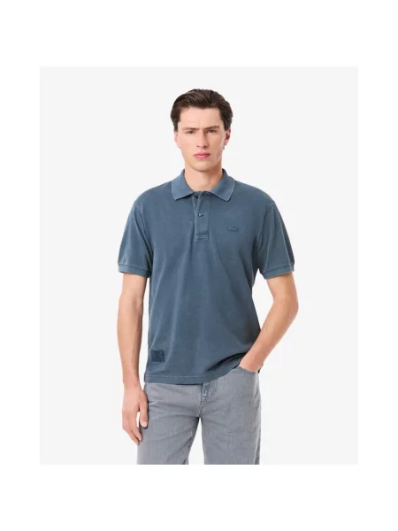 Koszulka polo Lacoste z krótkim rękawem niebieska