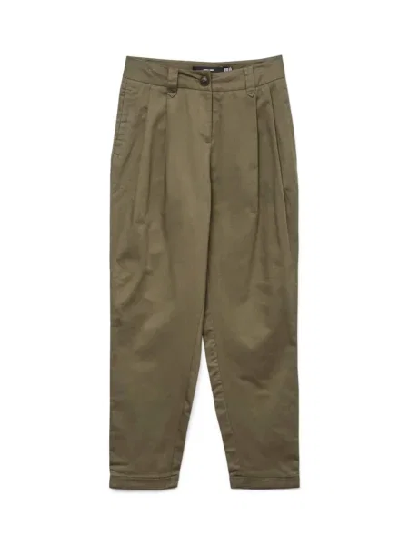 VERO MODA Plisované nohavice olivová