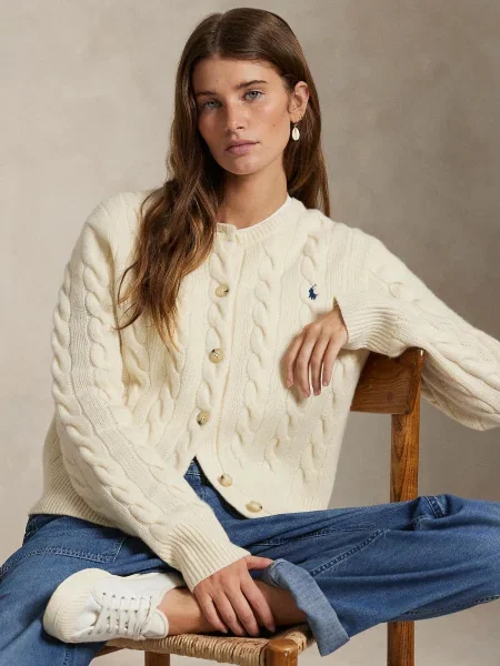 Geacă Polo Ralph Lauren de lână alb