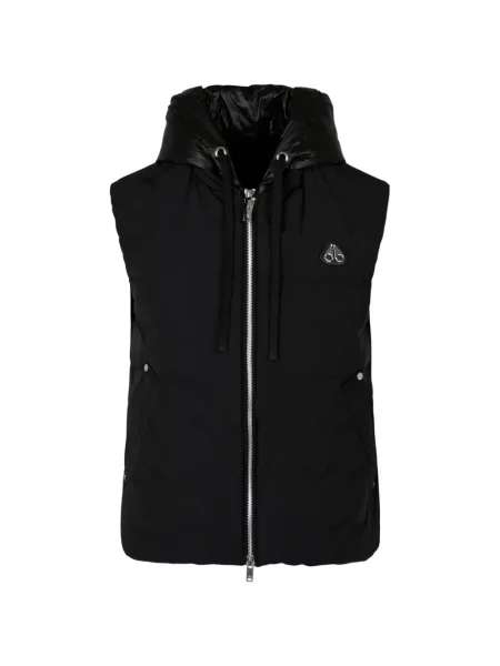 Vestă din puf Moose Knuckles cu glugă negru