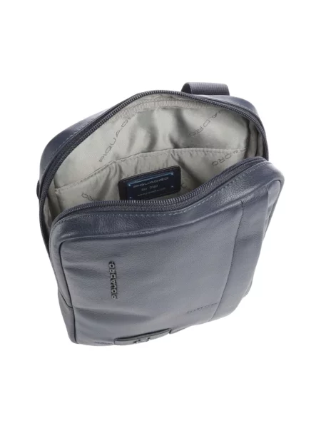 Torba crossbody Piquadro skórzana niebieska