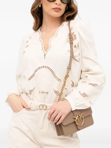 Bluză Twinset cu broderie alb