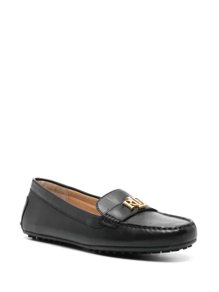 Iš natūralios odos loaferiai Lauren Ralph Lauren juoda