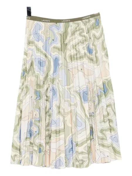 Fusta plisata Lacoste cu imagine plisată galben