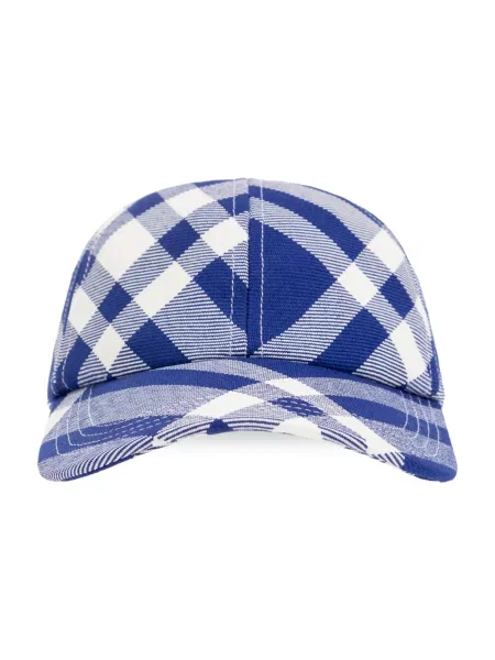 Czapka z daszkiem Burberry w kratę niebieska