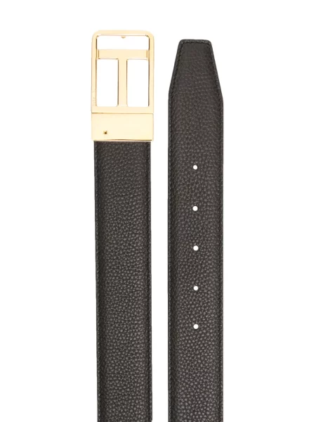 Iš natūralios odos diržas Tom Ford su sagtimis ruda