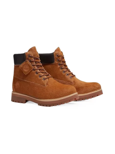 Botki Timberland sznurowane skórzane brązowe