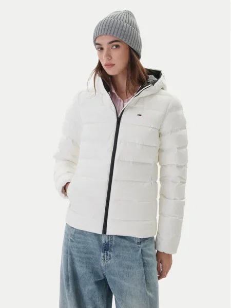Tommy Jeans Geacă din puf alb