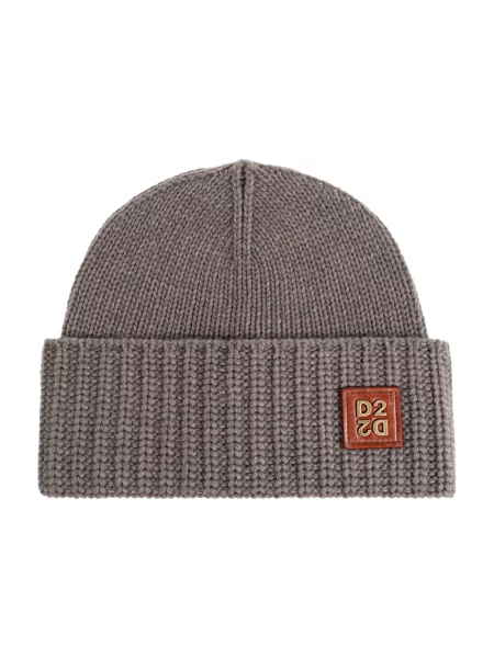 Czapka Dsquared2 wełniana z logo szara