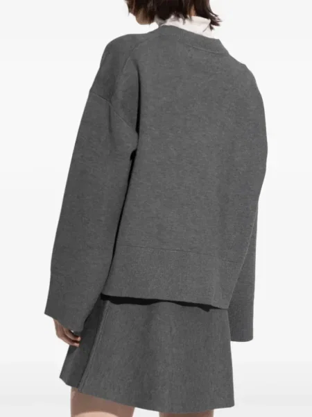 Pulover Samsøe Samsøe cu decolteu în V gri