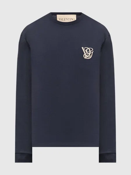 Лонгслив Valentino с вышивкой синий