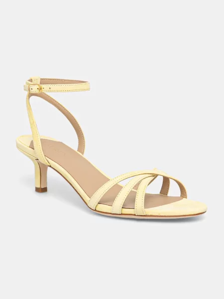 Lauren Ralph Lauren sandale cu jos din piele întoarsă Kendyl Kttn galben