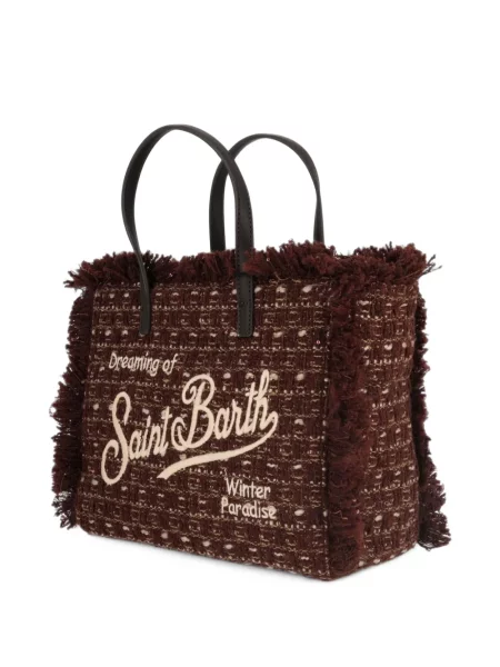 Geantă shopper Mc2 Saint Barth din tweed maro