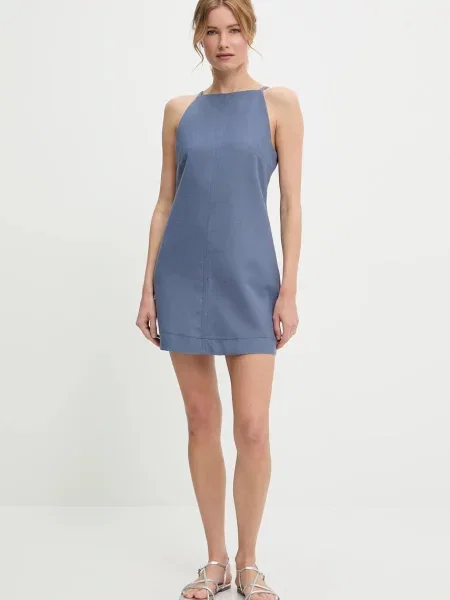 Answear Lab sukienka mini dopasowana niebieski