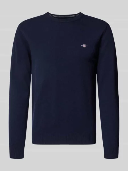 Sweter z czystej wełny o kroju regular fit Gant niebieski