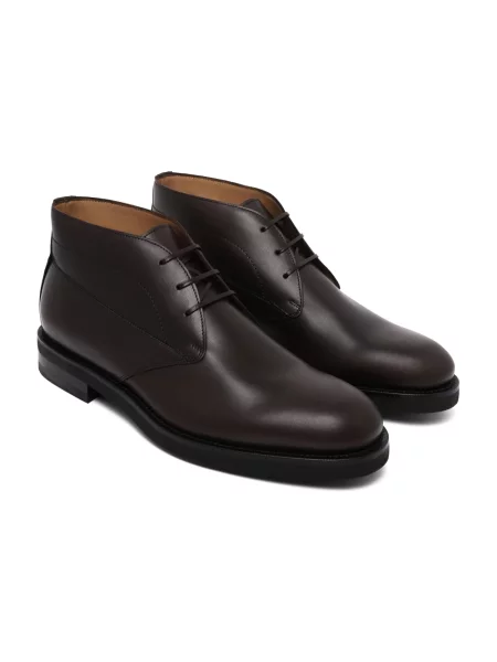 Botki Ferragamo skórzane brązowe