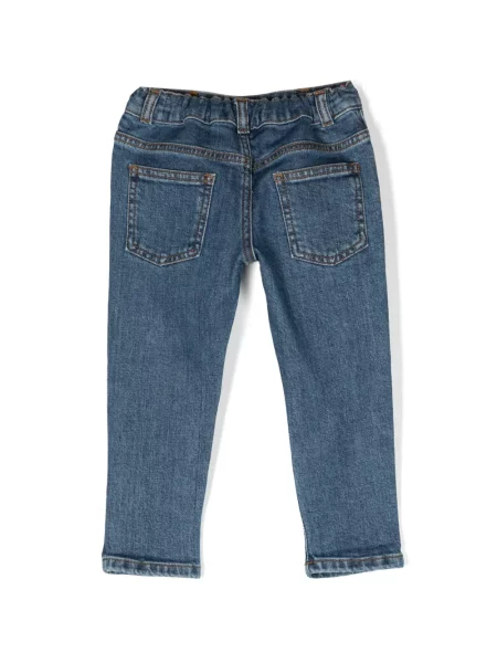 Jeansy straight leg dziecięce Balmain niebieskie