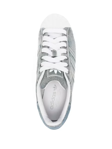 Pruhované tenisky Adidas Superstar šedé