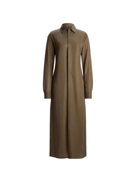 Rochie midi Ralph Lauren Collection de mătase maro