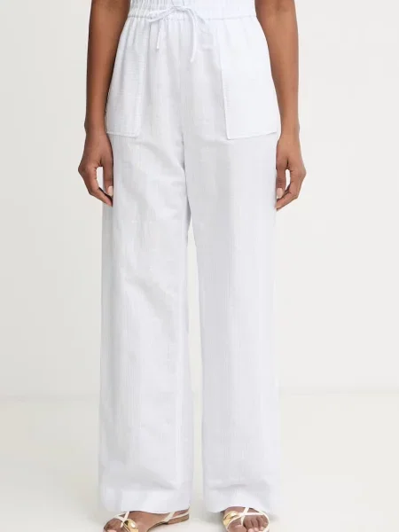 MM by Max Mara Παντελόνι Γυναικείο με λινό FAUNA λευκό