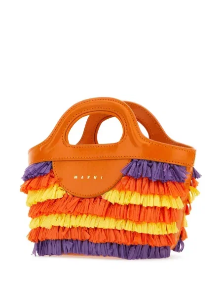 Geantă shopper Marni portocaliu