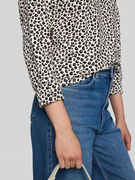 Bluza o kroju relaxed fit z mieszanki bawełny Tom Tailor Denim beżowa