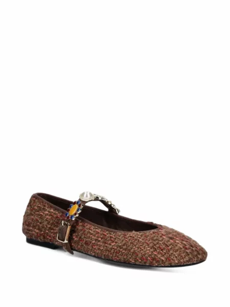 Balerini Jeffrey Campbell din tweed maro