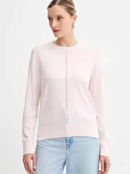 BOSS Orange pulover din amestec de lână light roz