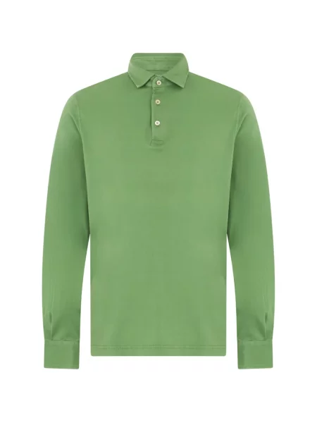 Lung tricou polo Fedeli verde