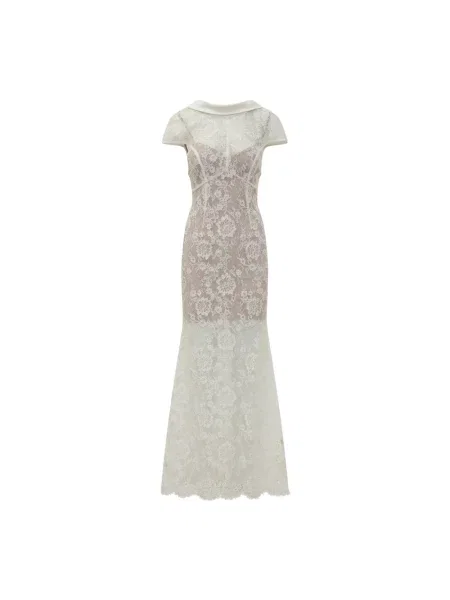 Sukienka maxi Self-portrait biała