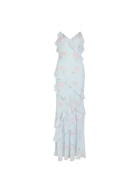 Rochie maxi Loveshackfancy cu model floral albastru