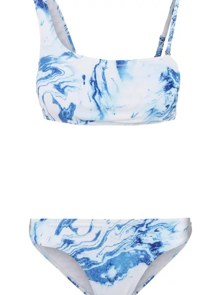 Urban Classics Costum de baie două piese / albastru deschis / albastru alb