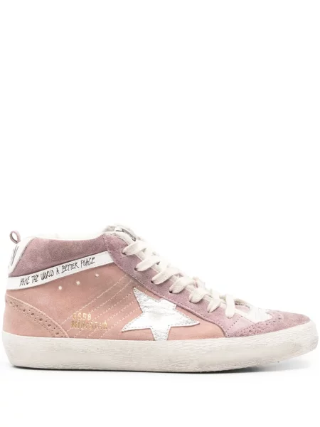 Sneakerși Golden Goose Mid Star din piele de căprioară roz